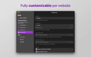 Noir 2026.1.6 — Dark Mode for Safari Mac