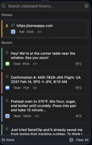 SaneClip 2.3.11 for Mac — Secure Clipboard Manager